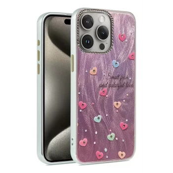 Newface Apple iPhone 15 Pro Max Kılıf Blade Aynalı Desenli Kapak - Desen 8