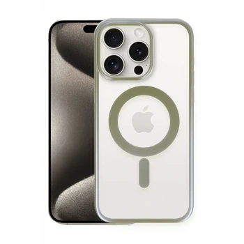 Newface Apple iPhone 15 Pro Max Kılıf Erozi Magsafe Kapak - Gri
