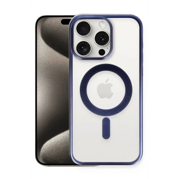 Newface Apple iPhone 15 Pro Max Kılıf Erozi Magsafe Kapak - Lacivert