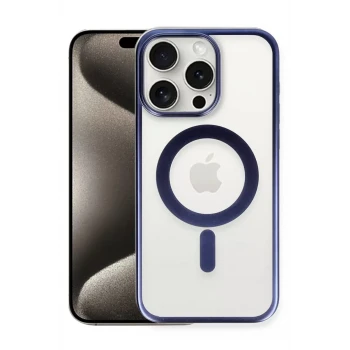 Newface Apple iPhone 15 Pro Max Kılıf Erozi Magsafe Kapak - Lacivert