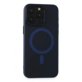 Newface Apple iPhone 15 Pro Max Kılıf Lodos Magneticsafe Mat Kapak - Mavi