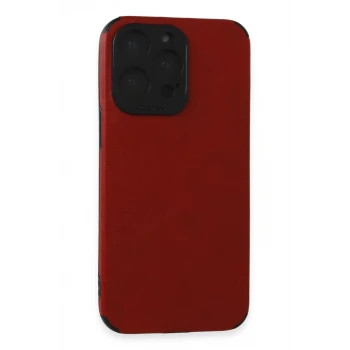 Newface Apple iPhone 15 Pro Max Kılıf Loop Deri Silikon - Kırmızı