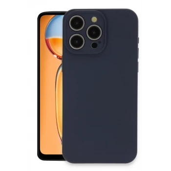 Newface Apple iPhone 15 Pro Max Kılıf Nano içi Kadife Silikon - Lacivert
