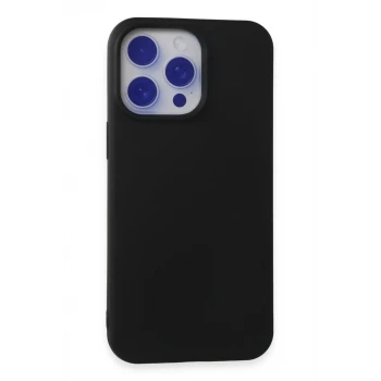 Newface Apple iPhone 15 Pro Max Kılıf Nano içi Kadife Silikon - Siyah