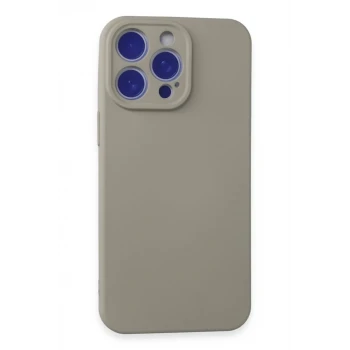 Newface Apple iPhone 15 Pro Max Kılıf Nano içi Kadife Silikon - Titan Gri