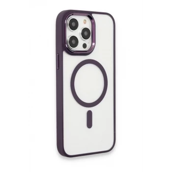 Newface Apple iPhone 15 Pro Max Kılıf Room Magneticsafe Silikon - Derin Mor