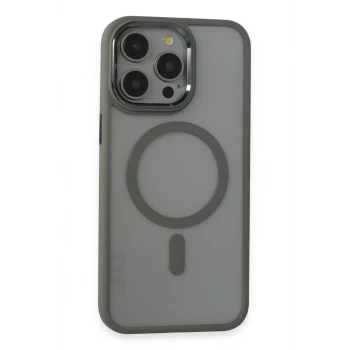 Newface Apple iPhone 15 Pro Max Kılıf Room Magneticsafe Silikon - Gri