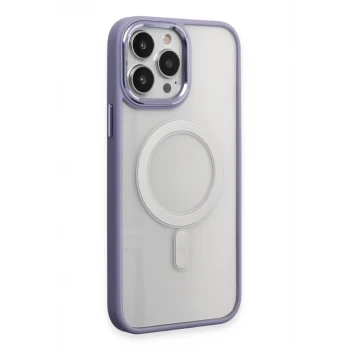Newface Apple iPhone 15 Pro Max Kılıf Room Magneticsafe Silikon - Lila