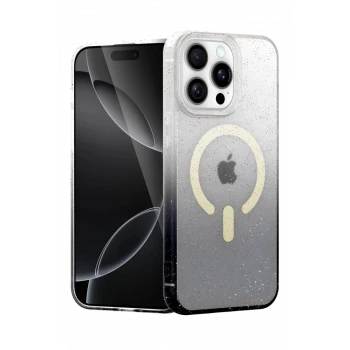 Newface Apple iPhone 15 Pro Max Pummel Shiny Magsafe Kapak - Siyah