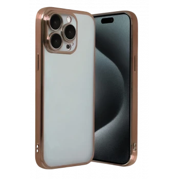 Newface Apple iPhone 15 Pro Max Razer Lensli Silikon - Çöl Titanyum