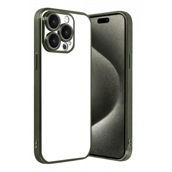 Newface Apple iPhone 15 Pro Max Razer Lensli Silikon - Yeşil