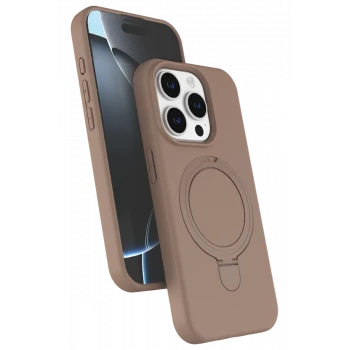 Newface Apple iPhone 15 Pro Max Regal Magsafe Standlı Kapak - Çöl Titanyum