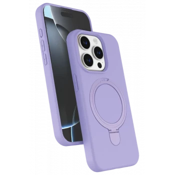 Newface Apple iPhone 15 Pro Max Regal Magsafe Standlı Kapak - Lila