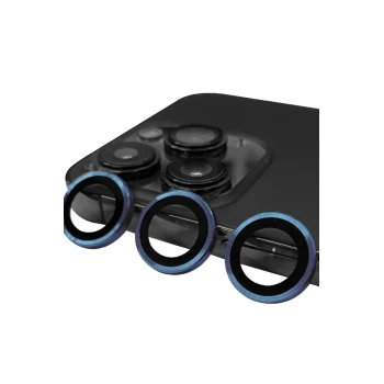 Newface Apple iPhone 15 Pro Raze Metal Kamera Lens - Lacivert