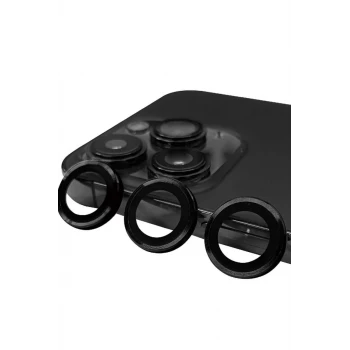Newface Apple iPhone 15 Pro Raze Metal Kamera Lens - Siyah
