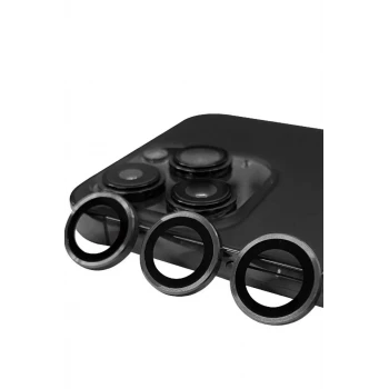Newface Apple iPhone 15 Pro Raze Metal Kamera Lens - Titan Gri