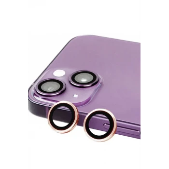 Newface Apple iPhone 15 Raze Metal Kamera Lens - Pembe