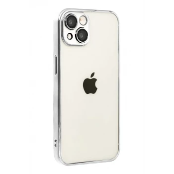Newface Apple iPhone 15 Razer Lensli Silikon - Gümüş