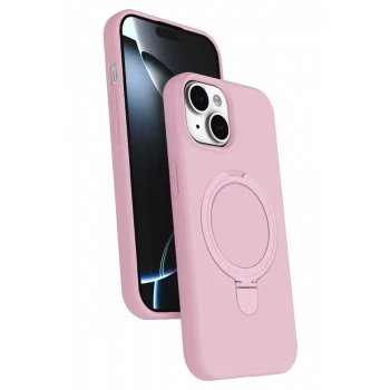Newface Apple iPhone 15 Regal Magsafe Standlı Kapak - Açık Pembe