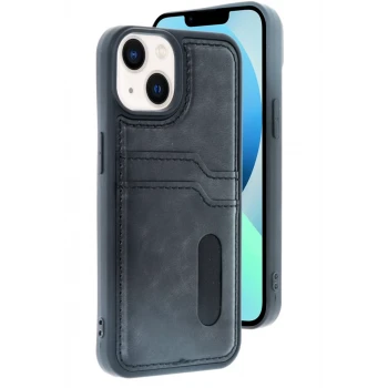 Newface Apple iPhone 15 Sara Kartvizitli Deri Kılıf - Siyah