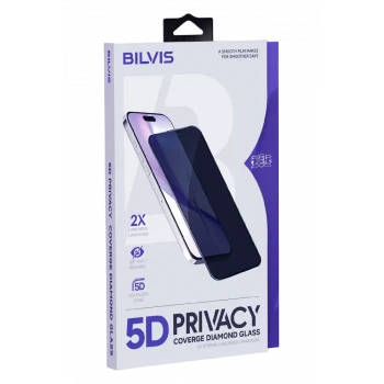 Newface Apple iPhone 16 5D Privacy Diamond Hayalet Cam Ekran Koruyucu