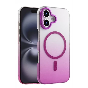 Newface Apple iPhone 16 Glossy Magsafe Kapak - Mor