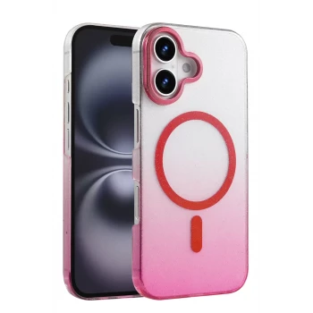 Newface Apple iPhone 16 Glossy Magsafe Kapak - Pembe