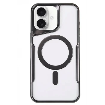 Newface Apple iPhone 16 Kılıf Boyi Magsafe Silikon Kapak - Siyah