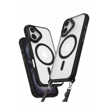 Newface Apple iPhone 16 Kılıf Enka Magsafe Silikon Kılıf - Siyah