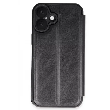 Newface Apple iPhone 16 Kılıf Flip Cover - Siyah