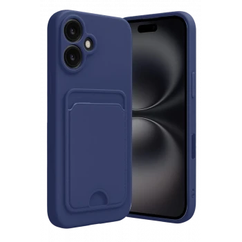 Newface Apple iPhone 16 Kılıf Kelvin Kartvizitli Silikon - Lacivert