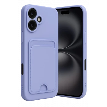 Newface Apple iPhone 16 Kılıf Kelvin Kartvizitli Silikon - Lila