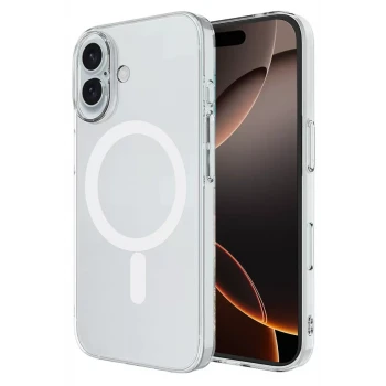 Newface Apple iPhone 16 Kılıf Magneticsafe Şeffaf Silikon - Şeffaf