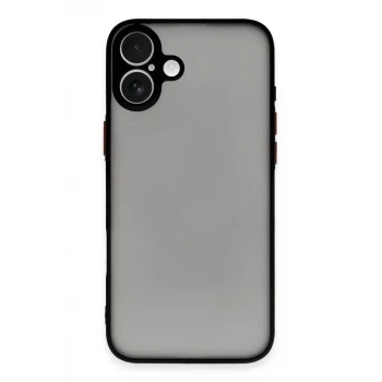 Newface Apple iPhone 16 Kılıf Montreal Silikon Kapak - Siyah