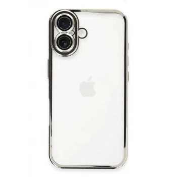 Newface Apple iPhone 16 Kılıf Razer Lensli Silikon - Gümüş