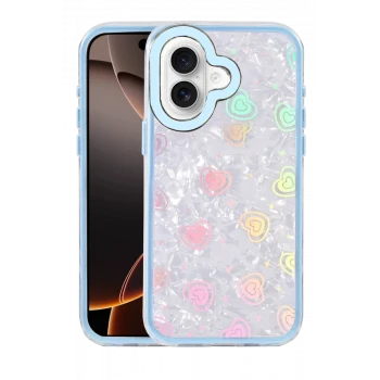 Newface Apple iPhone 16 Lumi Desenli Kapak - Mavi