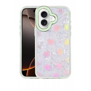 Newface Apple iPhone 16 Lumi Desenli Kapak - Yeşil