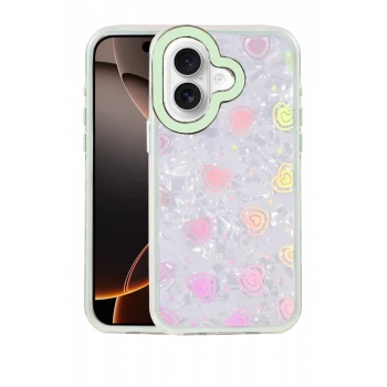 Newface Apple iPhone 16 Lumi Desenli Kapak - Yeşil