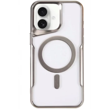 Newface Apple iPhone 16 Plus Kılıf Boyi Magsafe Silikon Kapak - Gümüş