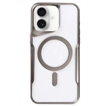Newface Apple iPhone 16 Plus Kılıf Boyi Magsafe Silikon Kapak - Titan Gri