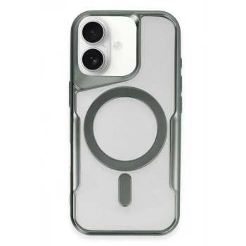 Newface Apple iPhone 16 Plus Kılıf Boyi Magsafe Silikon Kapak - Yeşil