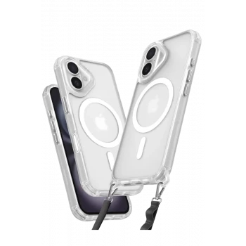 Newface Apple iPhone 16 Plus Kılıf Enka Magsafe Silikon Kılıf - Şeffaf