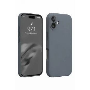 Newface Apple iPhone 16 Plus Kılıf Nano içi Kadife Silikon - Gri