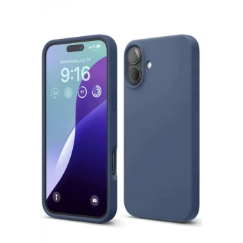 Newface Apple iPhone 16 Plus Kılıf Nano içi Kadife Silikon - Lacivert