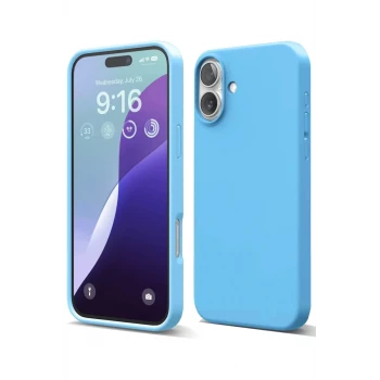 Newface Apple iPhone 16 Plus Kılıf Nano içi Kadife Silikon - Mavi