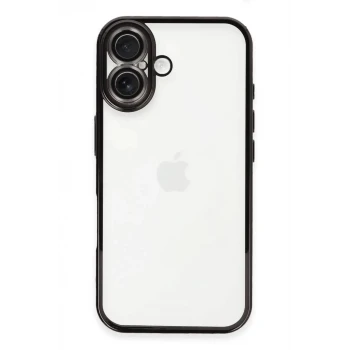 Newface Apple iPhone 16 Plus Kılıf Razer Lensli Silikon - Siyah