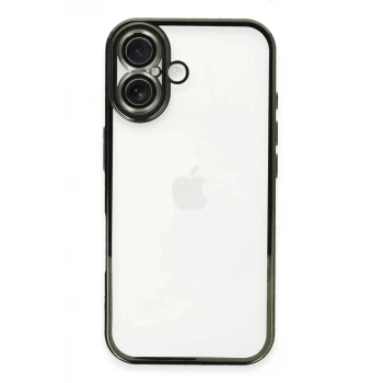 Newface Apple iPhone 16 Plus Kılıf Razer Lensli Silikon - Yeşil