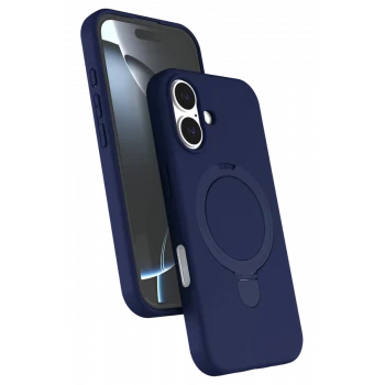 Newface Apple iPhone 16 Plus Regal Magsafe Standlı Kapak - Lacivert