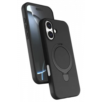 Newface Apple iPhone 16 Plus Regal Magsafe Standlı Kapak - Siyah