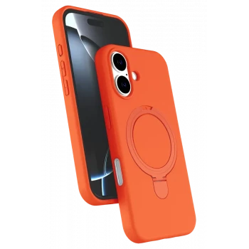Newface Apple iPhone 16 Plus Regal Magsafe Standlı Kapak - Turuncu